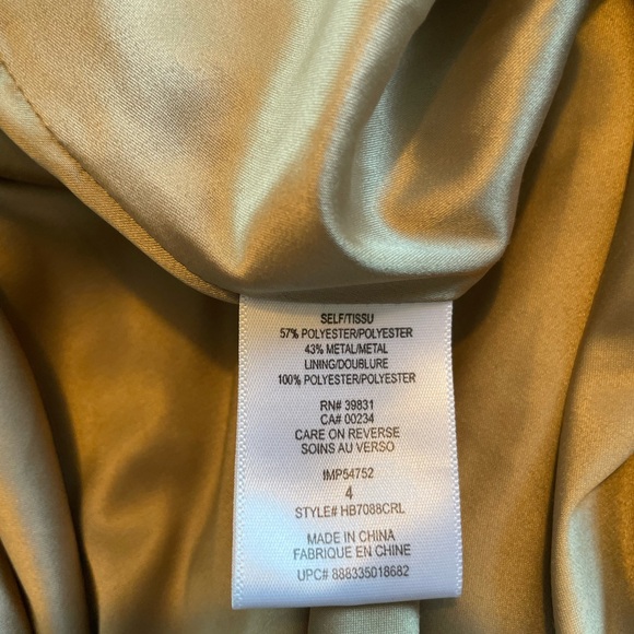 Sam Edelman Gold Metallic V-Neck Pleated Cocktail Dress - Picture 3 of 3